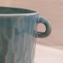 Charger l'image dans la galerie, Pot à couvert en grès blanc - Email Ciel. Collection "Scala"